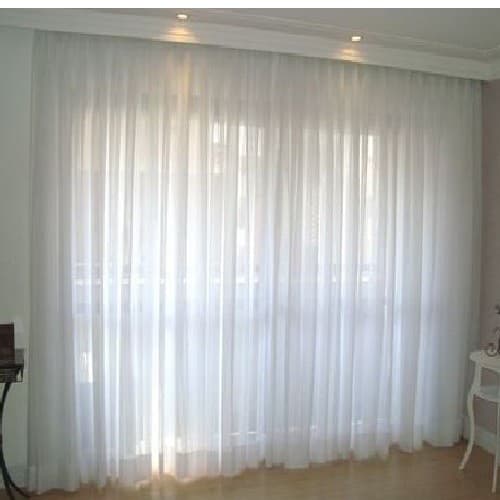 Cortina De Voal 3-4 -5-6-8-10-12M x 2,80 alt Branca Varão Simples  Para quarto - sala - escritorio