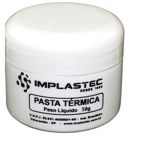 Pasta Térmica De Silicone Dissipadora Calor Processador 50g Implastec