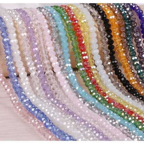 Fio de cristal 8mm CORES PREMIUM - 60 à 65 contas por fio, flat, achatado Para terços, pulseiras, guias, japamala, colar