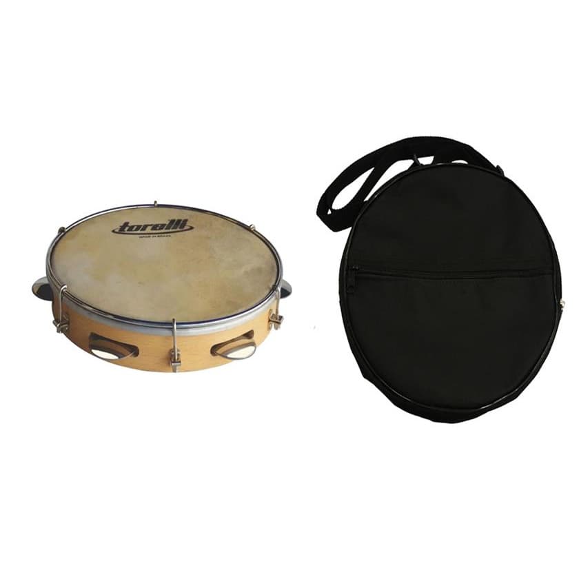 Pandeiro de Pele Couro Torelli (Tp300) + Capa Simples