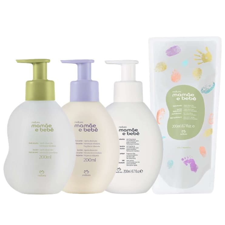 Hidratante Mamãe e Bebê Natura - 200ml: Clássico, Relaxante, Flor de Laranjeira ou Sem Fragrância (Regular ou Refil)