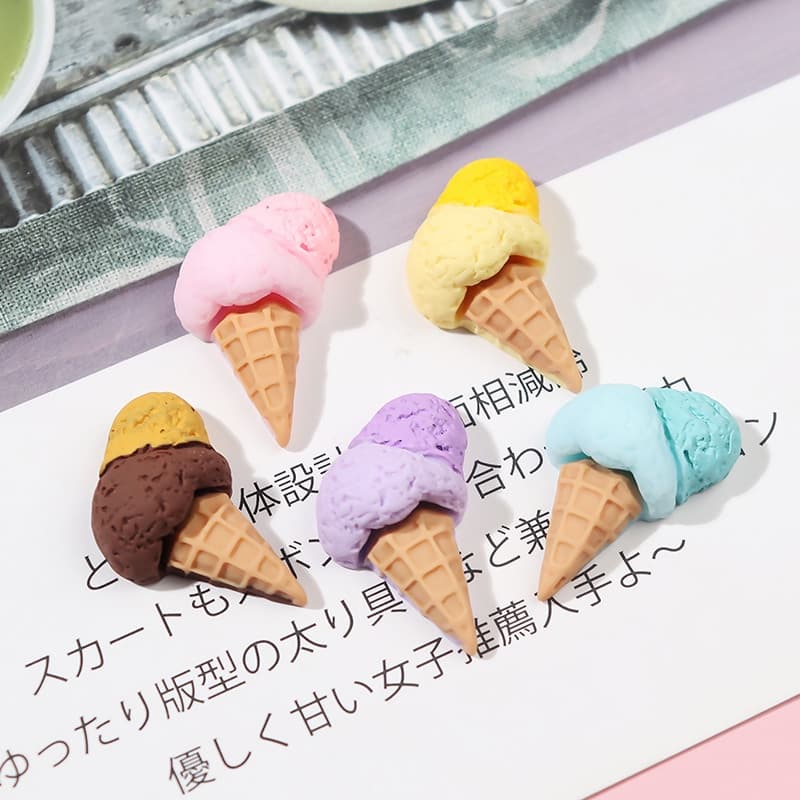 Cro De Sorvete Charme DIY jibz Simulação Sweet Cone 3D Resina Acessórios Para Decoração De Sapatos deco Botão Phone Case