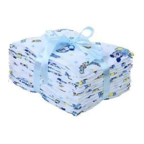 Pacote 5 Fralda De Pano Dupla Disney 70x70cm 100% Algodão