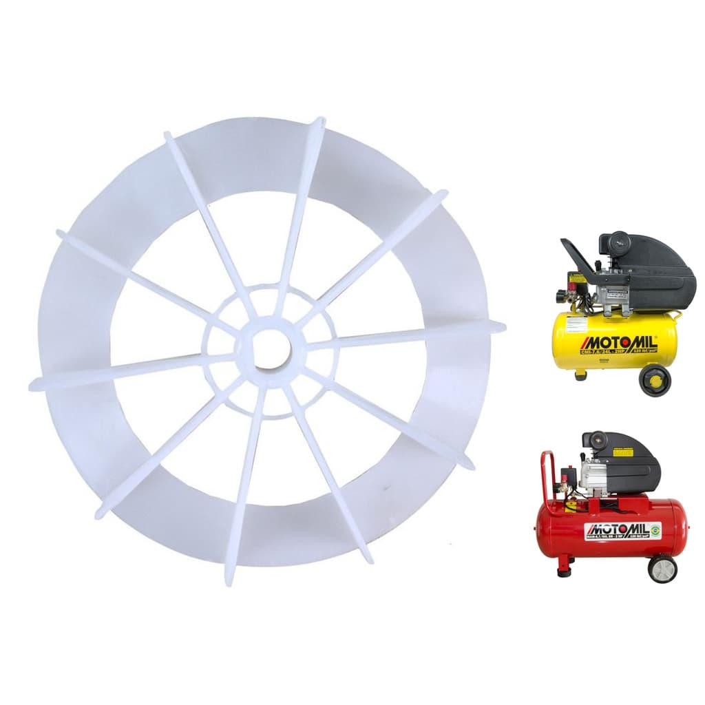 Ventilador p/ Motor do Compressor Ventoinha de Resfriação MotoMol / Chiaperini / Schulz 140mm x 13,7mm