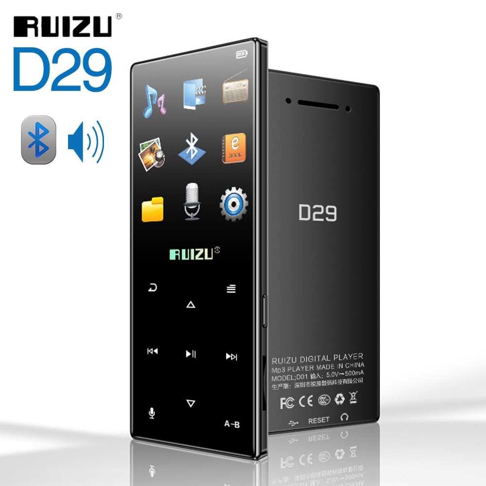 RUIZU D29 Bluetooth MP3 Player Portátil Áudio 8GB Com Alto-Falante Embutido