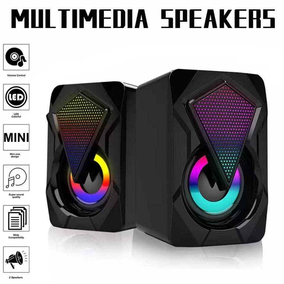 Usb/P2 Gamer Sound Box With Led Lights Rgb P/ Notebook And Pc