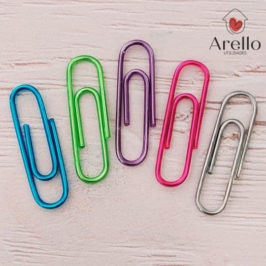 50 Clips colorido de metal clipes para papel escritorio escola