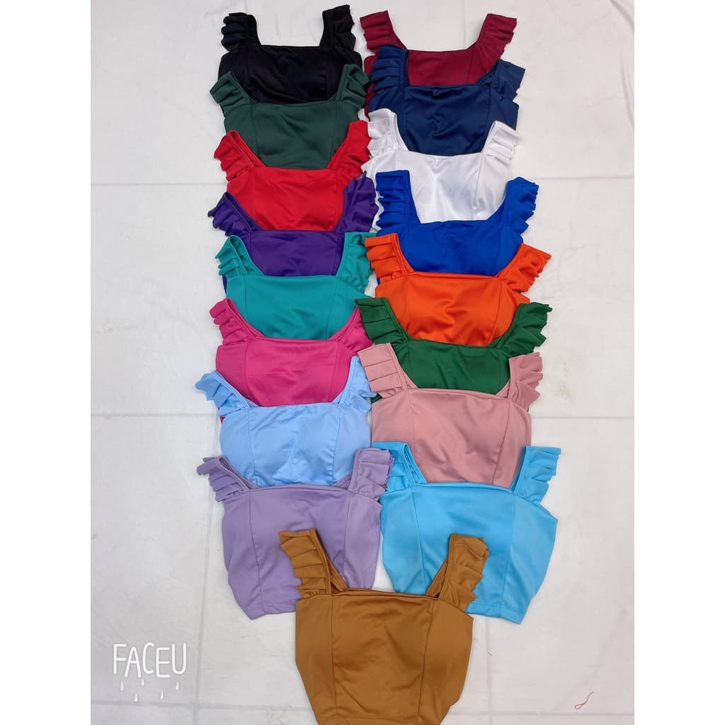 cropped top com bojo liso babado cod 054