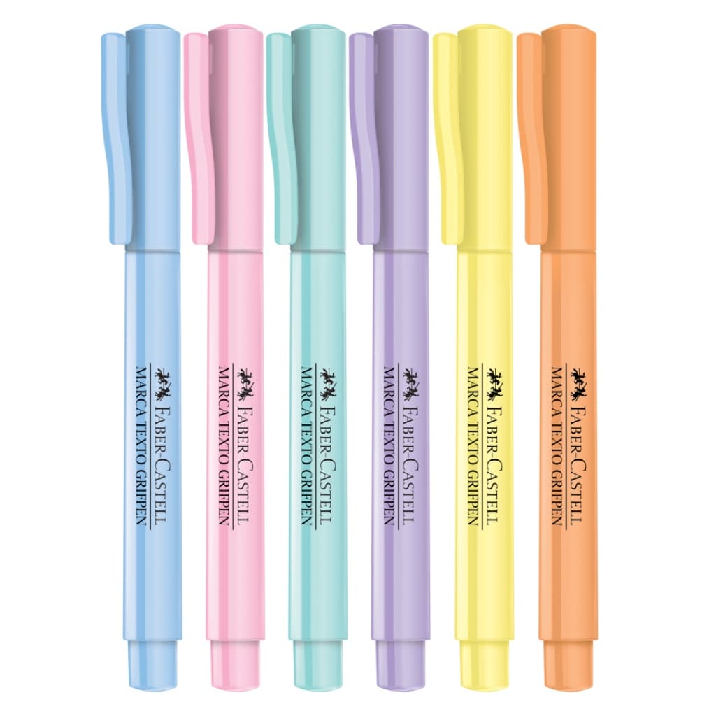 Kit Marca Texto FABER-CASTELL Grifpen Pastel c/ 6 Unds