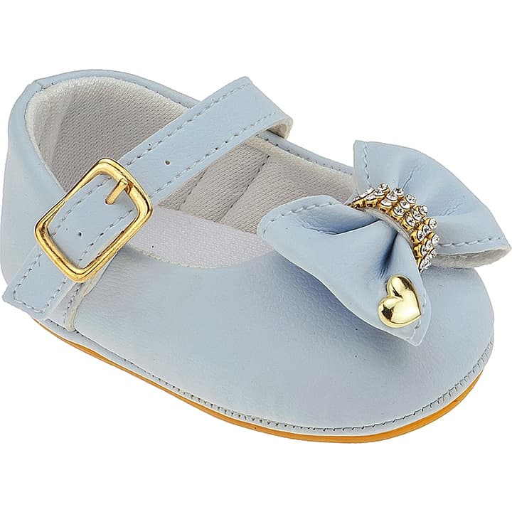 Sapatilha Bebê Menina Laço com Strass Confortável Macia Antiderrapante Calçado Infantil Feminino Festa