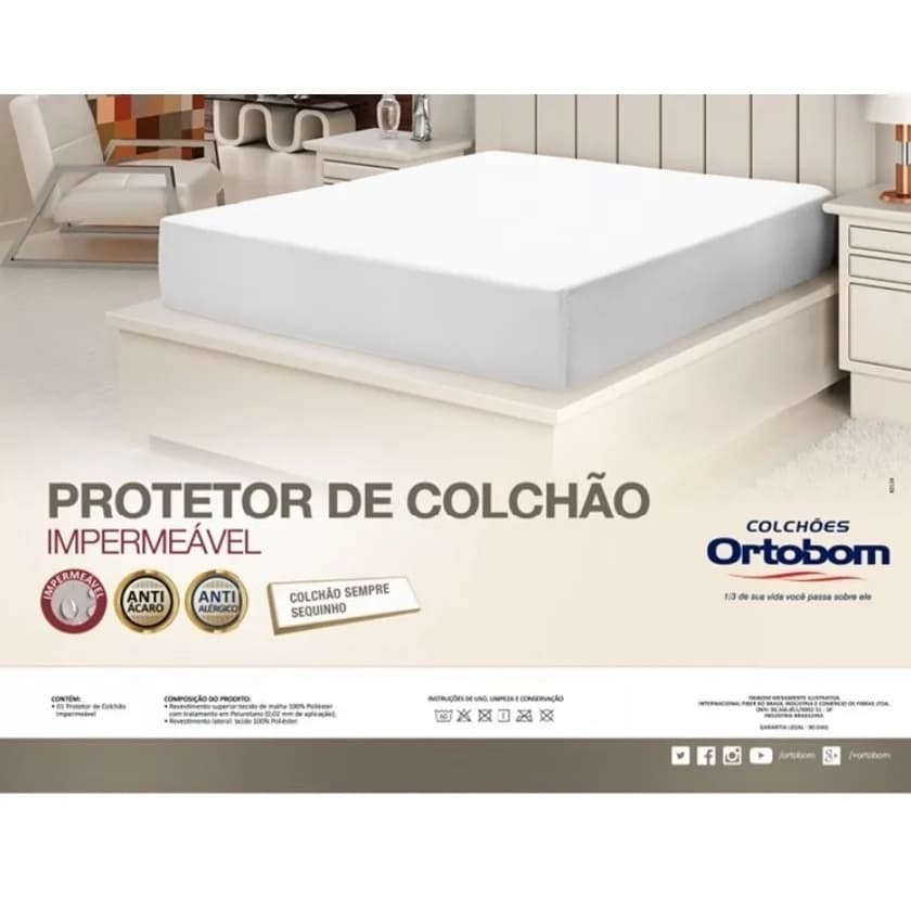 Protetor De Colchão Impermeável Casal Box Capa De Colchão