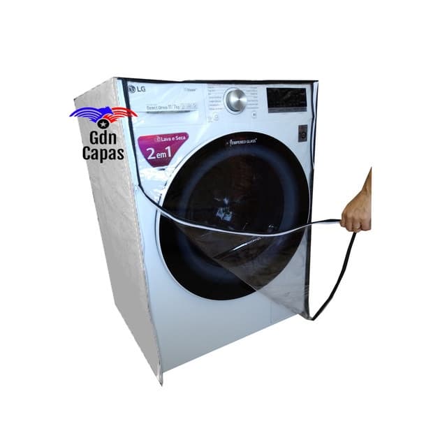 Capa Maquina Lava-Seca Samsung 11 Kg Ziper Transparente branca