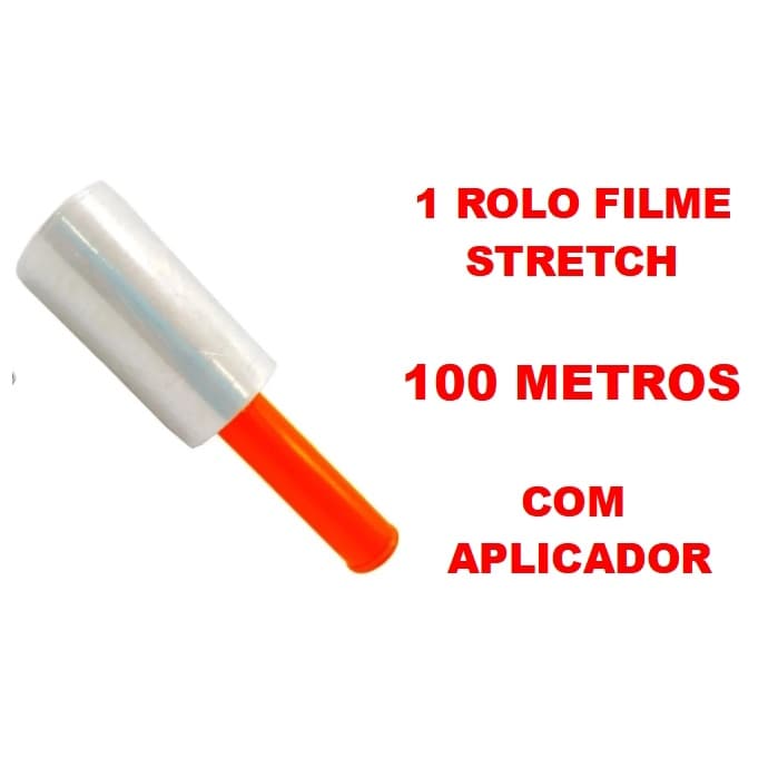 1 Rolo Filme Stretch C/ Cabo Adaptador (10cm) 100 Metros