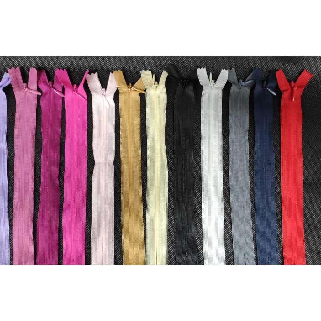Zíper Nylon Invisível 15 cm - Pacote c/ 10  Cores Sortidas