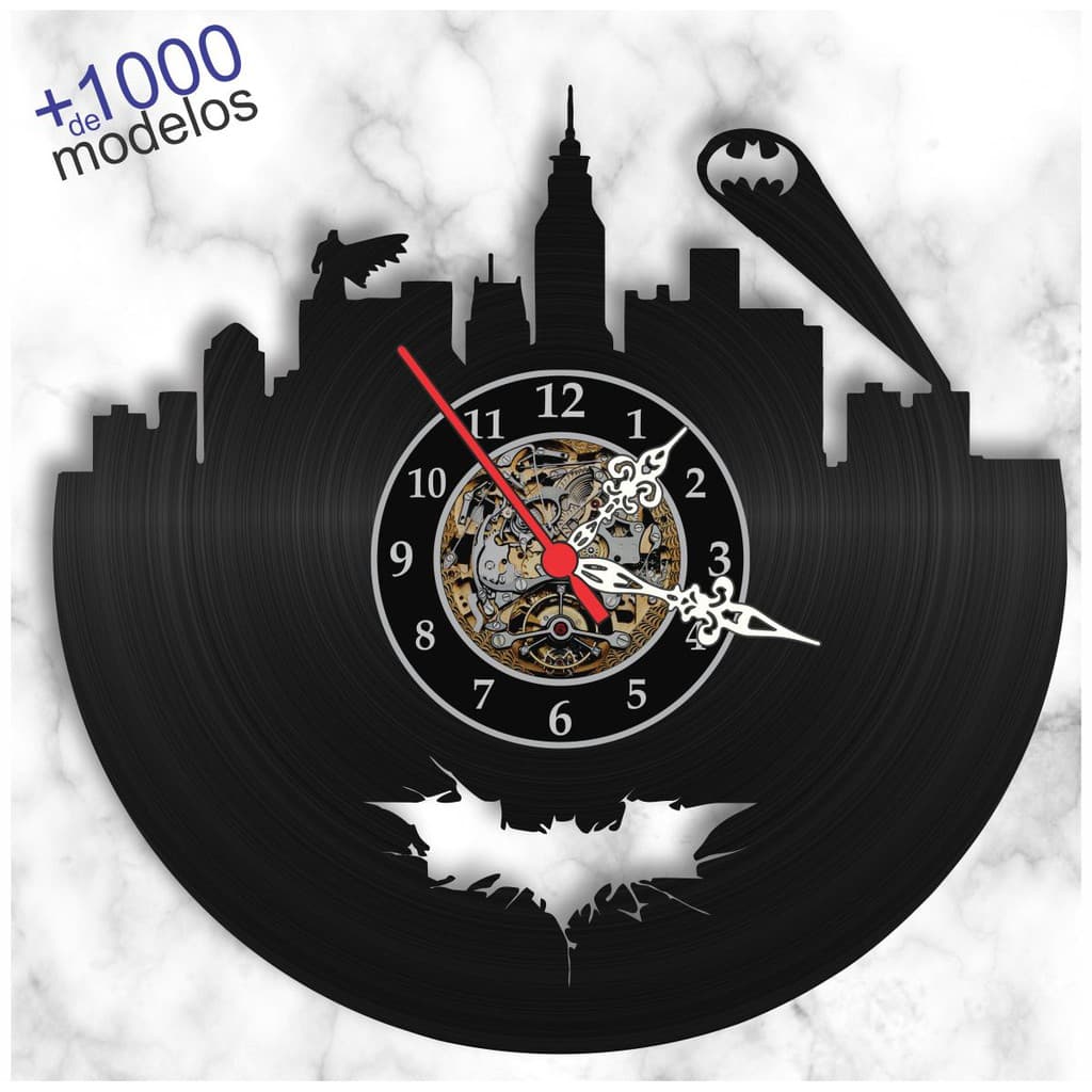 Relógio Disco Vinil Batman Heróis Decoração Parede Sabiarte - Presente Criativo Pai Filho namorado