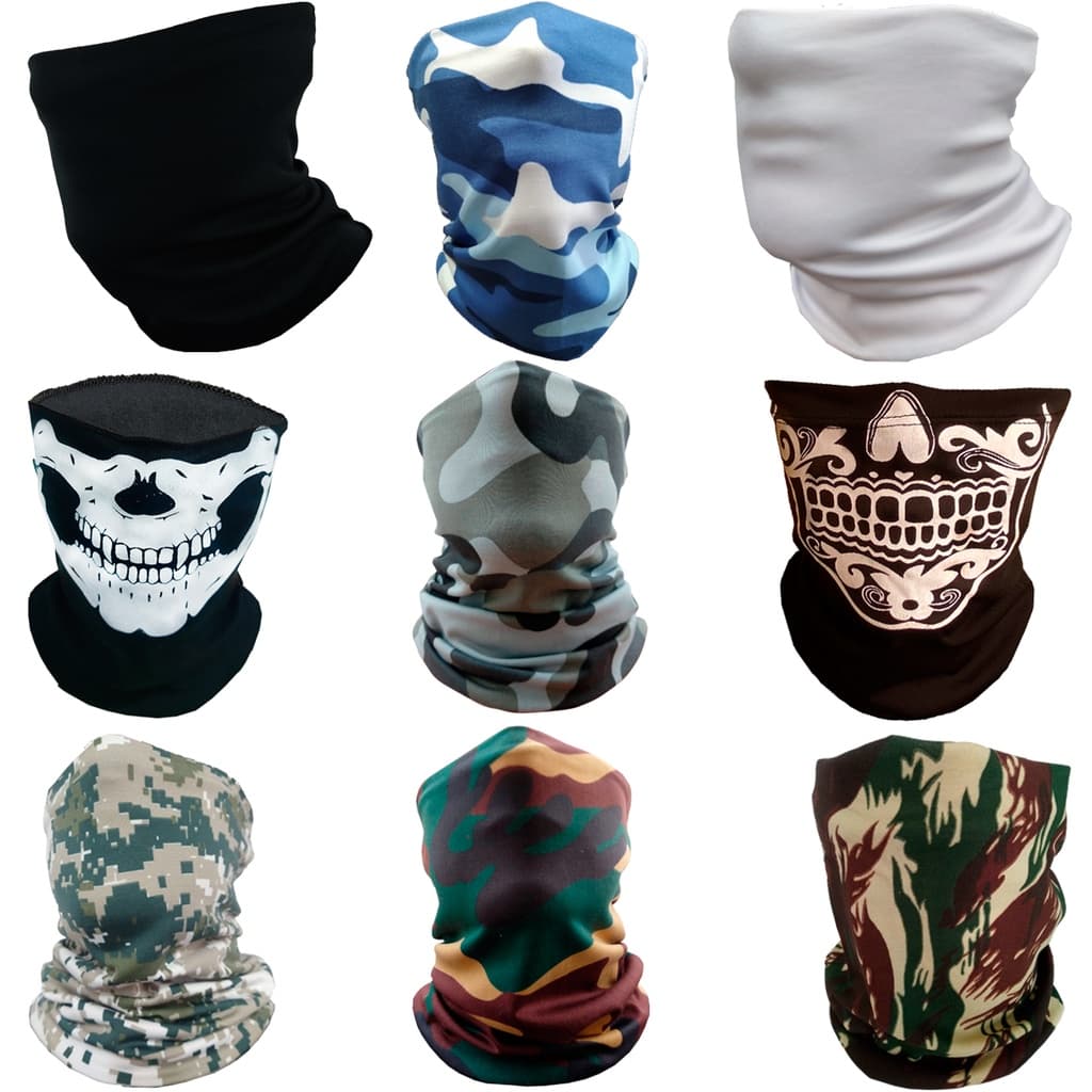 Bandana Touca Caveira Mascara proteção Lenço de Pescoço Motociclista Bike Skate
