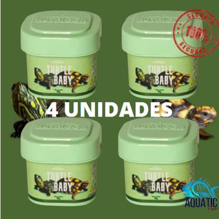Kit Ração para tartaruga filhotes Turtle baby 10g - Nutricon - Alimento répteis - 4 unidades