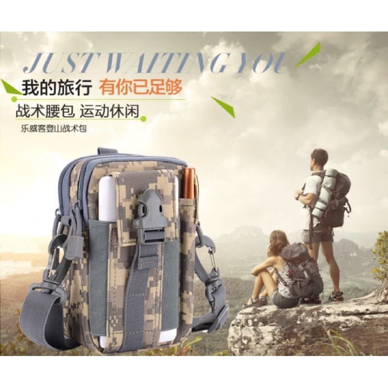 Bolsa com alça porta treco pochete tático porta celular 1555