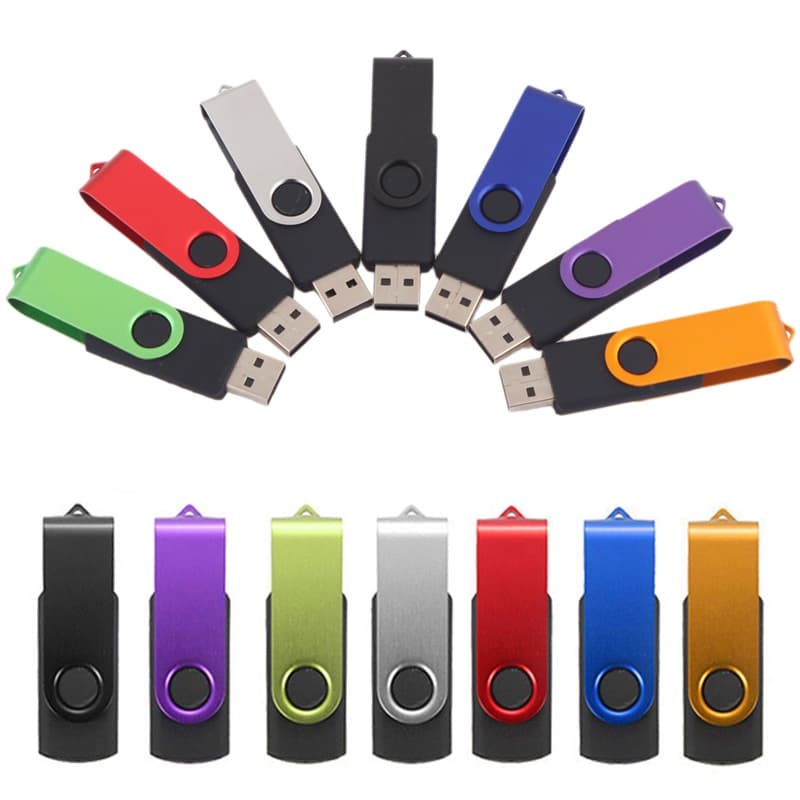 Pen Drive Giratório C/tampa Metal Colorido