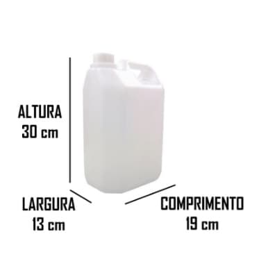 Galão de 5 Litros Plástico Branco Leitoso Virgem com Tampa com Lacre - 1 unidade