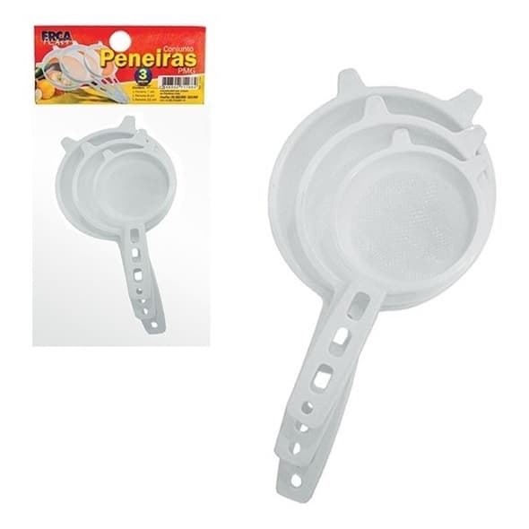 Peneiras / Coador De Plástico Com 3 Pecas 7 9 E 11cm 1168 Ercaplast