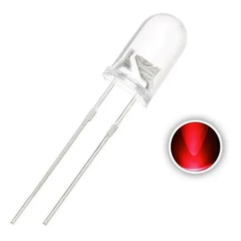 Led Alto Brilho 5mm - Vermelho - 5 Unidades