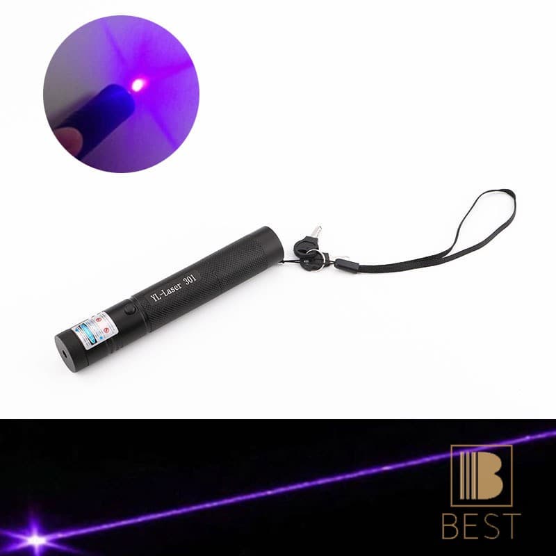Caneta Laser 301 Roxo Laser Pointer Pen Foco Ajustável Super Visível Feixe De Laser 405nm 5mw