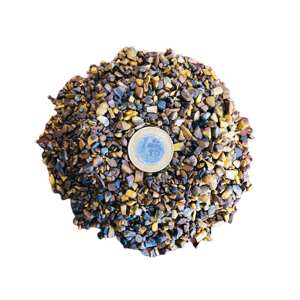 Cascalho De Pedra Olho De Tigre Natural Miúdo 01 - 500g