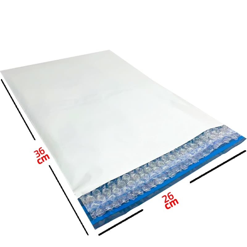100 Envelope Plástico de Segurança 26X36 Branco Com Bolha Para Envios - Saco Plástico / Correios / E-commerce