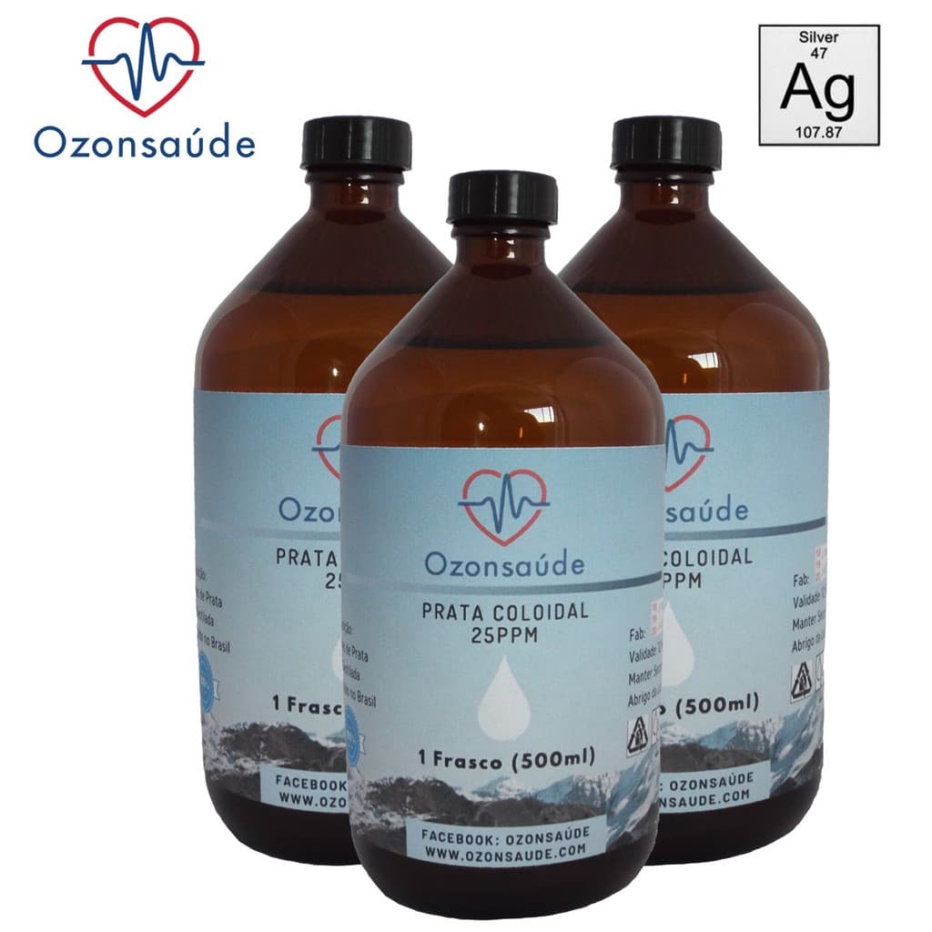 Combo 3 Prata Coloidal Pura 25PPM - 500ml