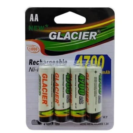 Kit 4 Pçs/Cartela Pilha AA Recarregável de 4700mAh