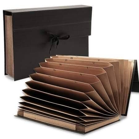 Pasta Sanfonada Ofício e Meio Oficio  Percalux 31 Divisórias A-Z Delucas