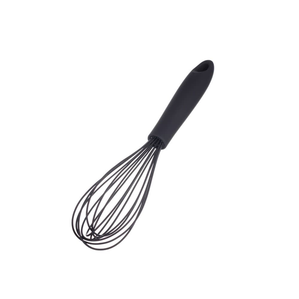 Batedor de Claras Manual Fouet Silicone Preto Cozinha 1un
