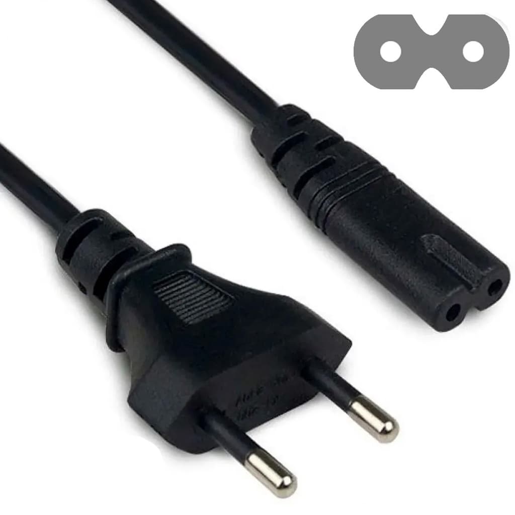 Cabo de Força Bipolar 1,5 Metros tipo 8 TV Notebook Xbox One