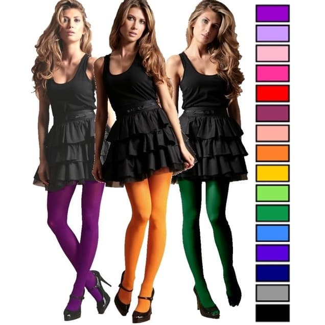 Meia calça fio 40 Cor Preta Branca Vermelha Bege amarela pink rosa laranja azul roxa