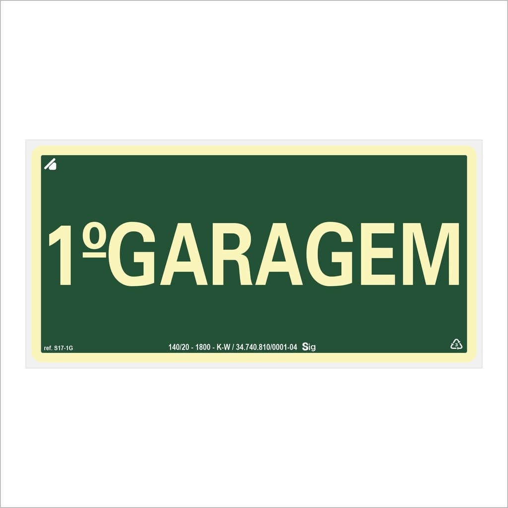 Placa de Sinalização Pavimento Primeira Graragem