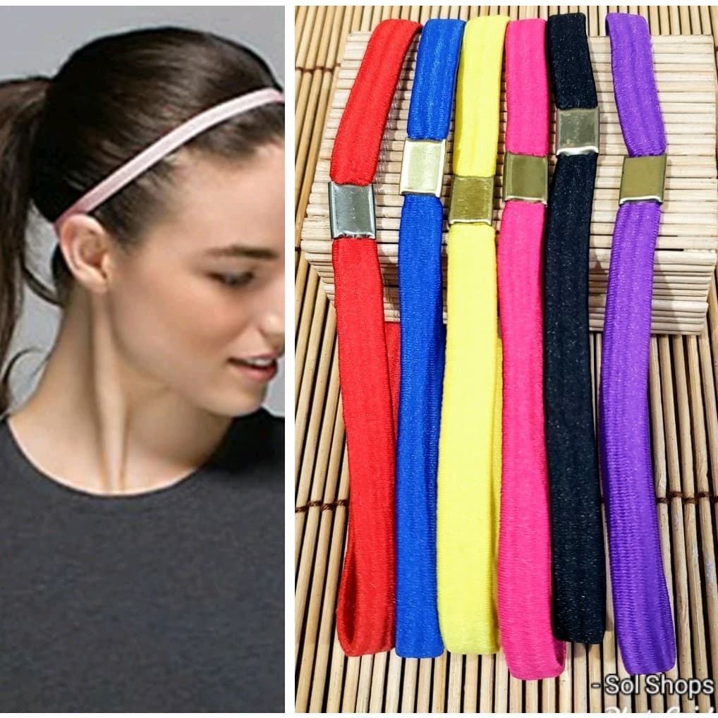 Kit 6 Faixas Tiara Para Prender o Cabelo Esportes Headband  E Penteados Unissex  com Metal  Colorido