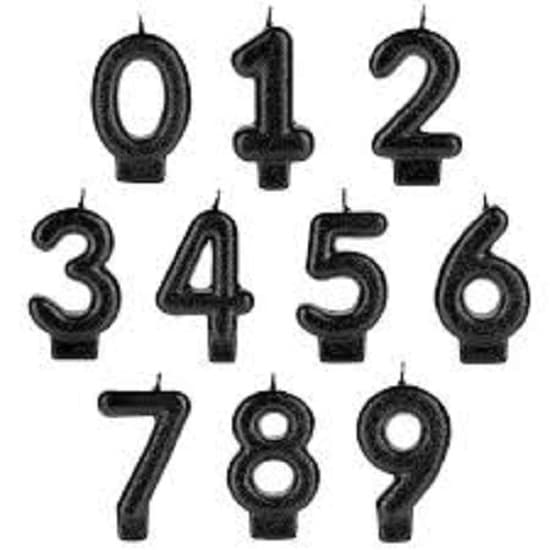 Vela Aniversário Cintilante Preta C/ Glitter