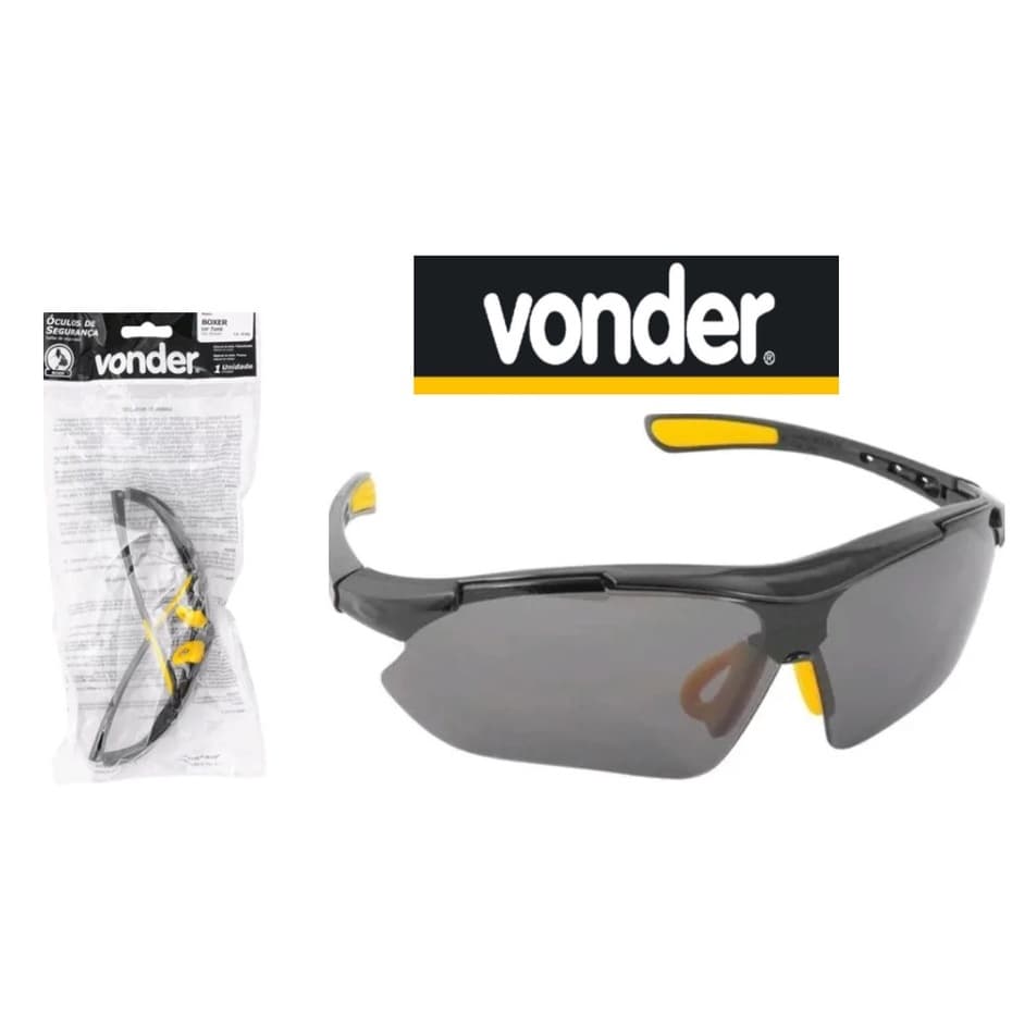 Oculos De Proteção Epi Vonder Segurança Visao Tatico fume detalhes