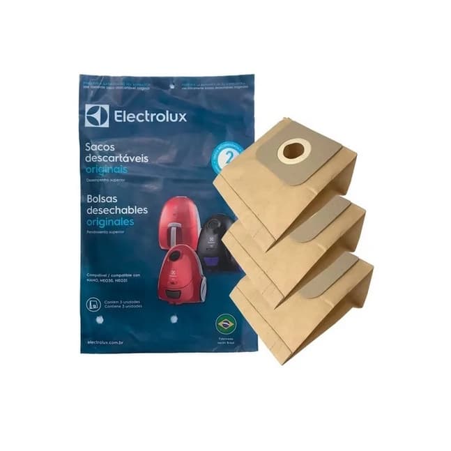 Kit 3 Sacos Desc Aspirador Electrolux Nano Neo30 Neo31 Orig
