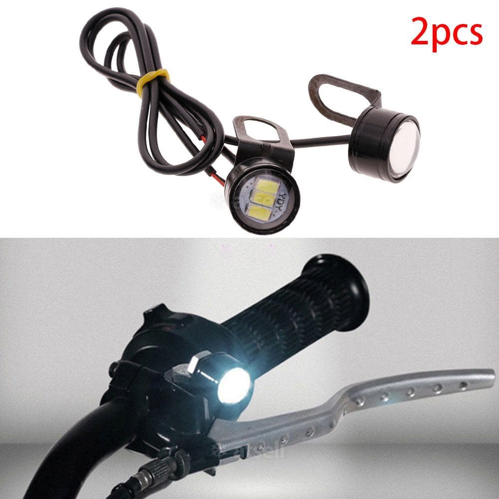 2 Peças Farol LED Branco Para Guidão De Motocicleta/Condução