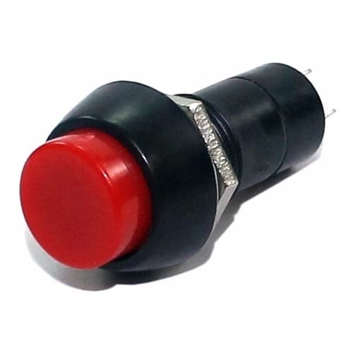 Kit 10 Peças - Chave Botão Redondo Com Trava Vermelha Pbs-11a