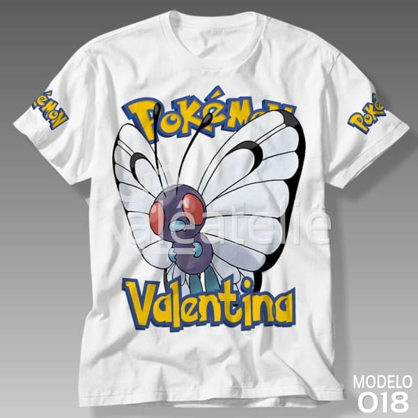 Camiseta Butterfree Pokemon Go Pokebola Jogo Game Infantil Adulto Personalizada