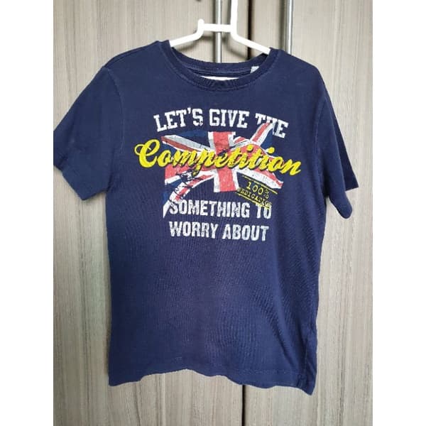 camisa de algodão,  azul marinho, tamanho  6 anos