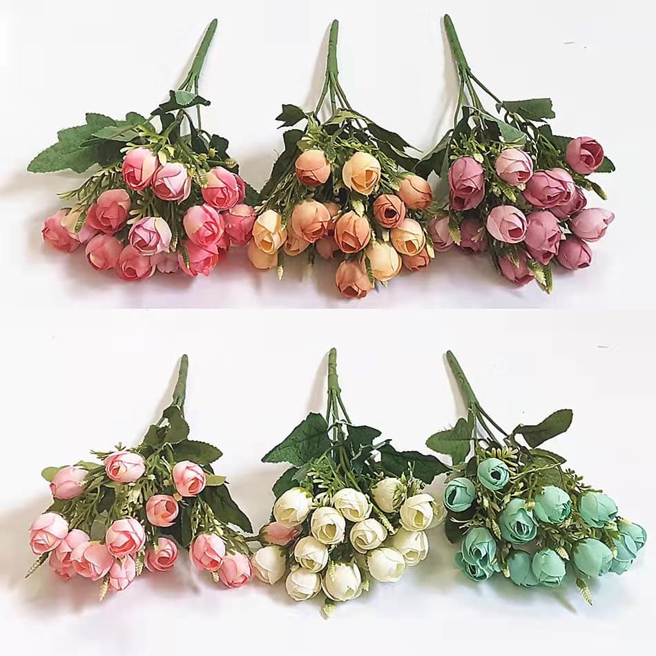 Buquê De Rosas Artificiais Com Pérolas Para Decoração De Quarto / Festa / Casamento FR-612