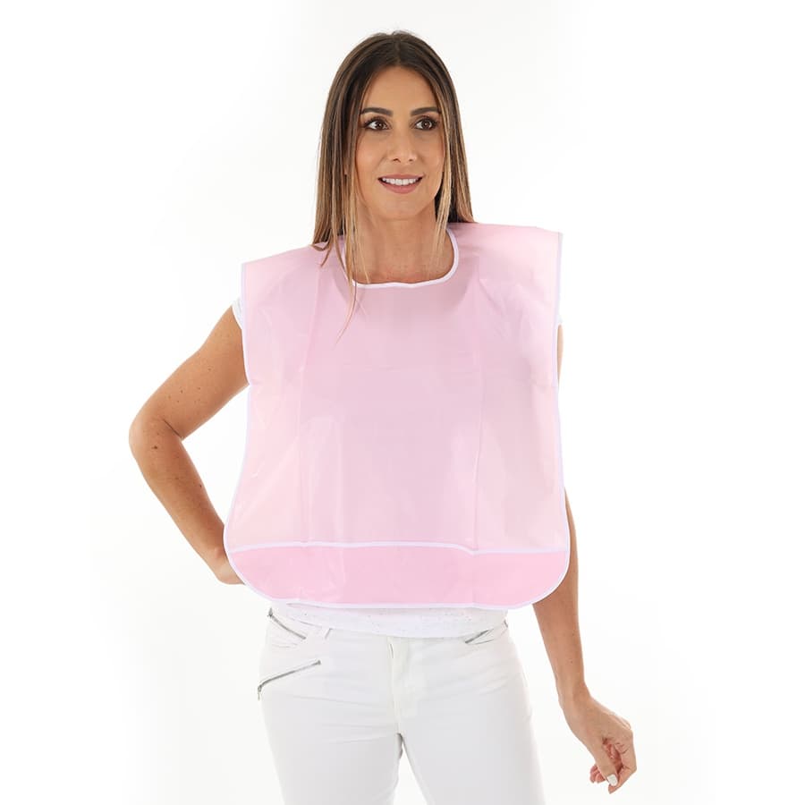 Babador Plástico Rosa - Adulto
