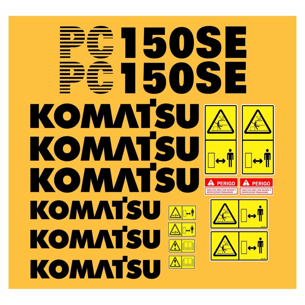 Kit Adesivos Escavadeira Komatsu Pc 150se Pc150se R432
