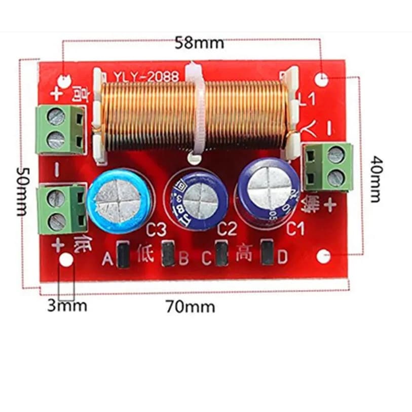 crossover filtros 1 unidade de áudio alto-falante divisor de frequência 400w ajustável 2 vias