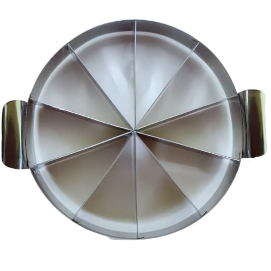 Marcador E Cortador De Bolo Torta E Pudim 25 CM DE  DIAMETRO 10 Pedaços Em Inox