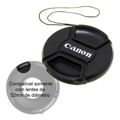 Tampa Canon Lente 50mm Diametro 52mm Frontal Com Logotipo